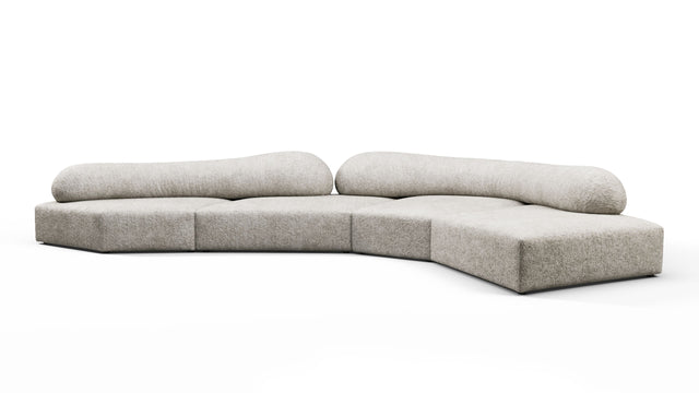 On the Rocks - On the Rocks Sofa, Right Corner, Dove Textured Chenille