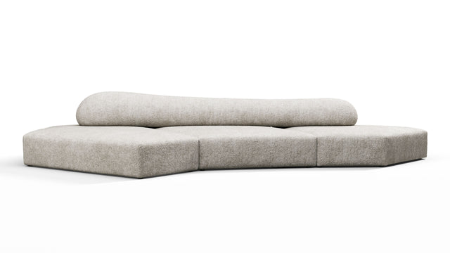 On the Rocks - On the Rocks Sofa, Three Seater, Left, Dove Textured Chenille