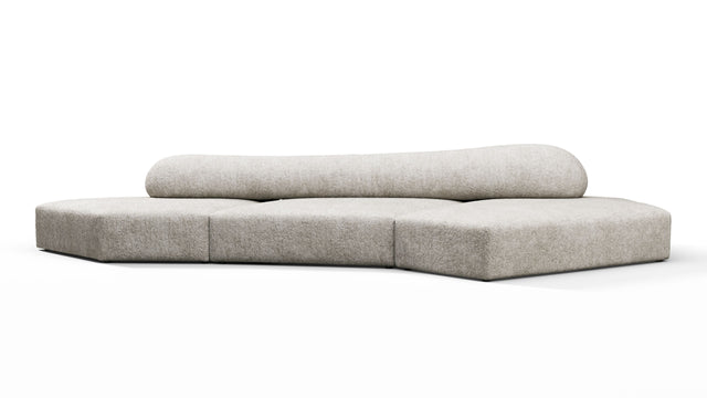 On the Rocks - On the Rocks Sofa, Three Seater, Right, Dove Textured Chenille