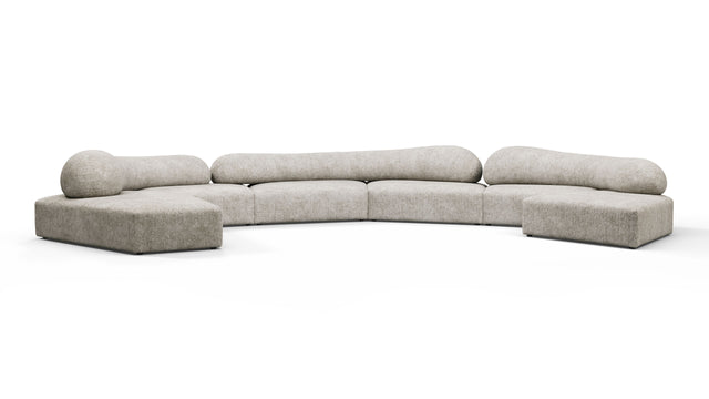 On the Rocks - On the Rocks Sofa, U Shape, Dove Textured Chenille