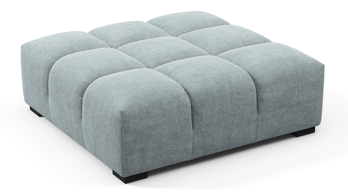 Tufty - Tufty Ottoman, Cerulean Chenille