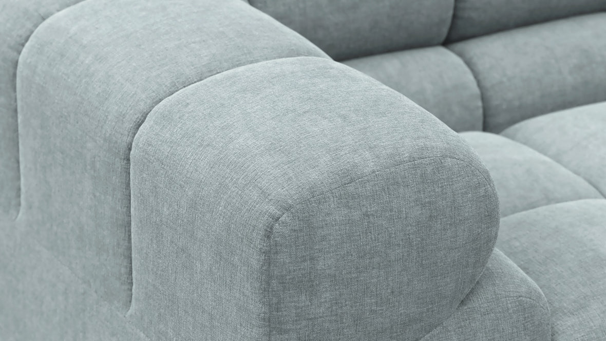 Tufty - Tufty Module, Left Corner, Cerulean Chenille