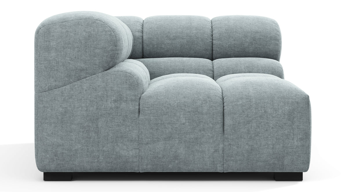 Tufty - Tufty Module, Left Corner, Cerulean Chenille