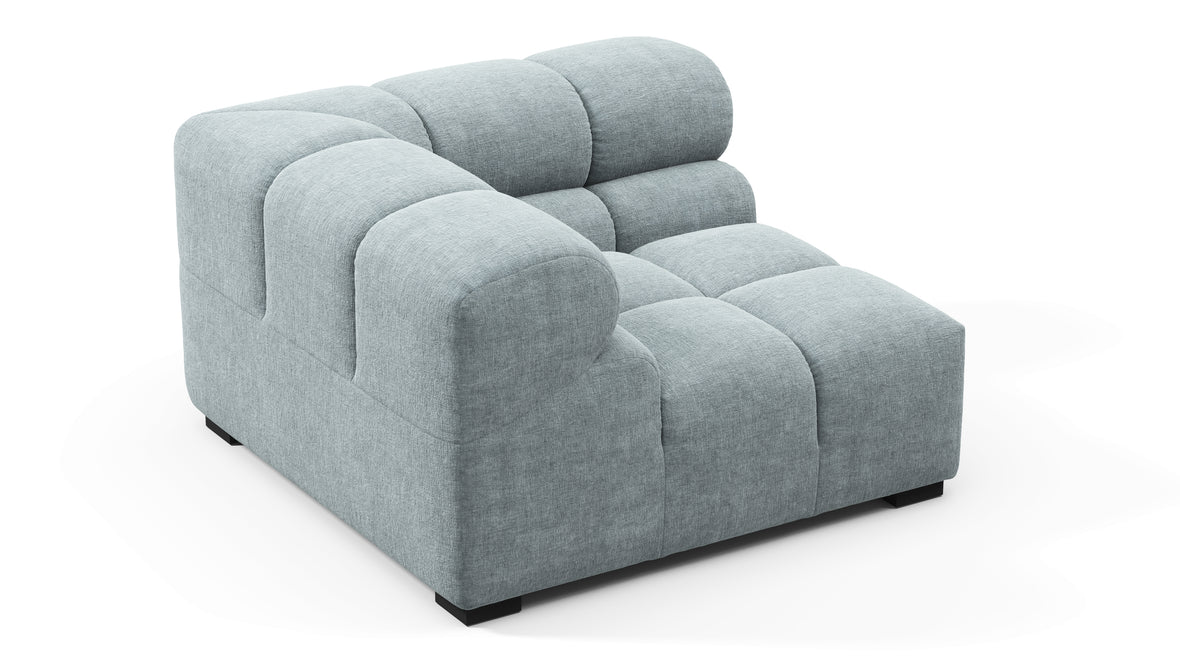 Tufty - Tufty Module, Left Corner, Cerulean Chenille