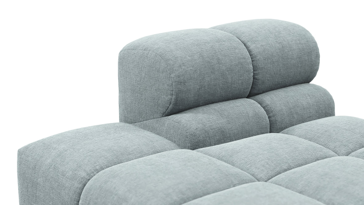 Tufty - Tufty Module, Left End, Armless, Cerulean Chenille