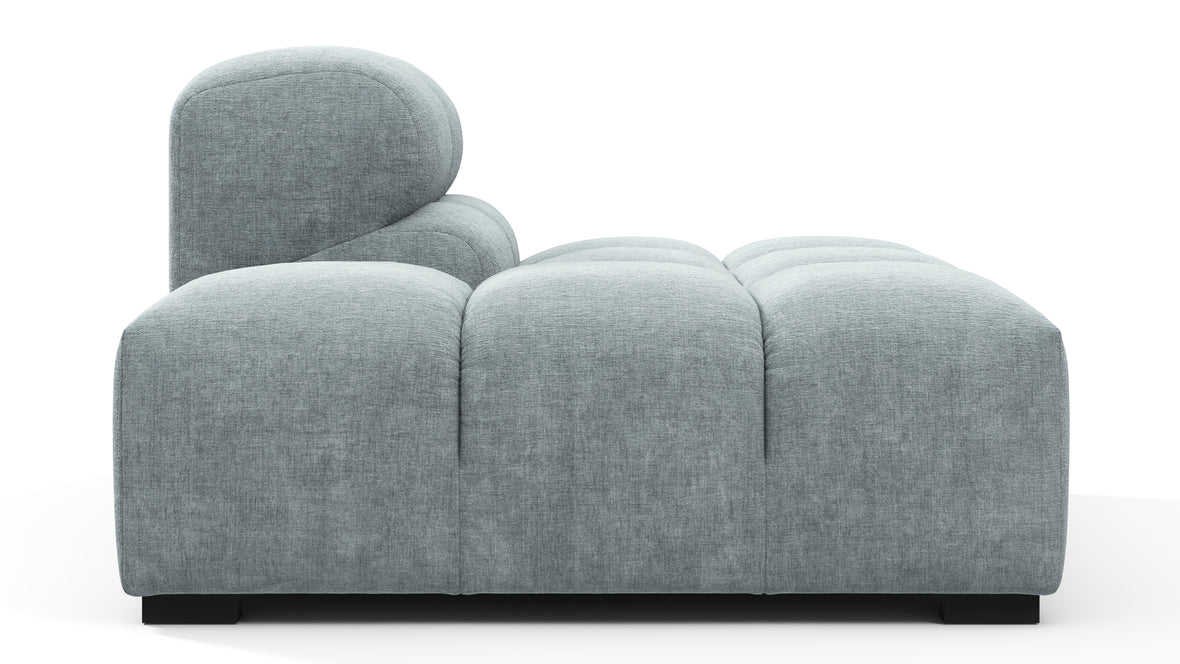 Tufty - Tufty Module, Left End, Armless, Cerulean Chenille