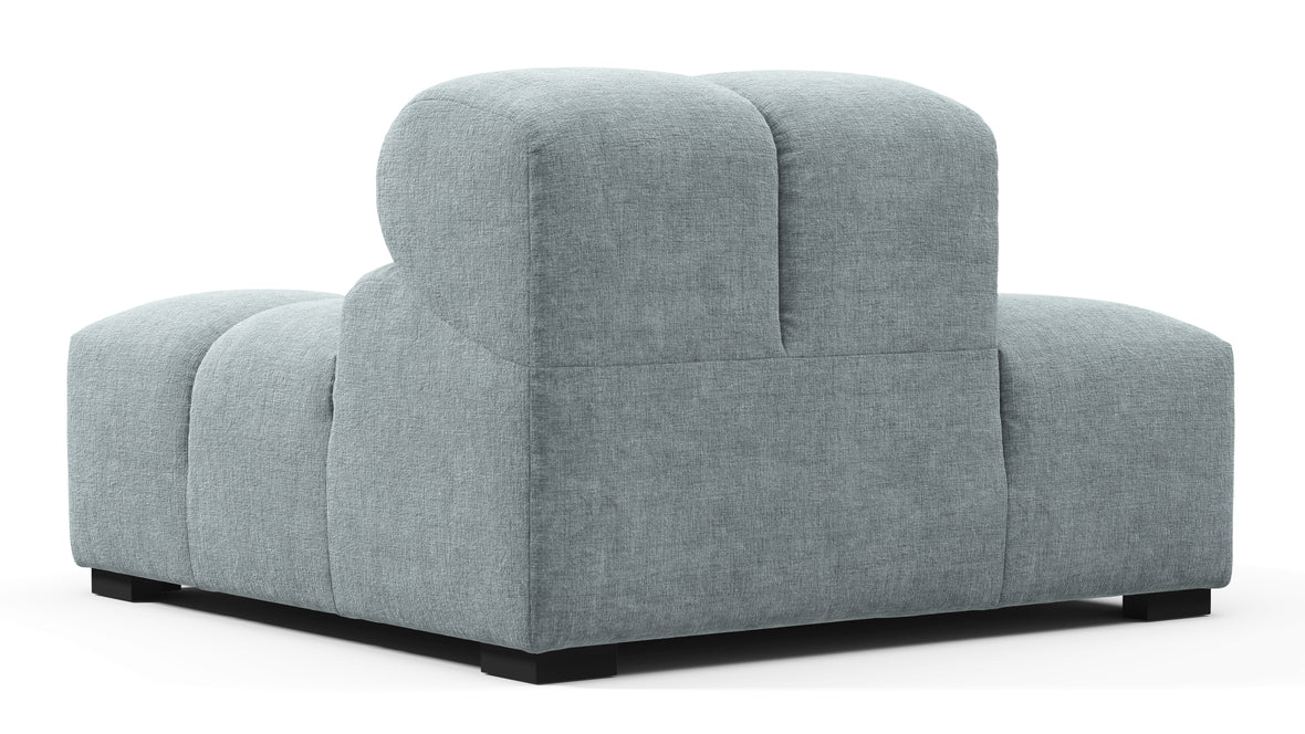 Tufty - Tufty Module, Left End, Armless, Cerulean Chenille