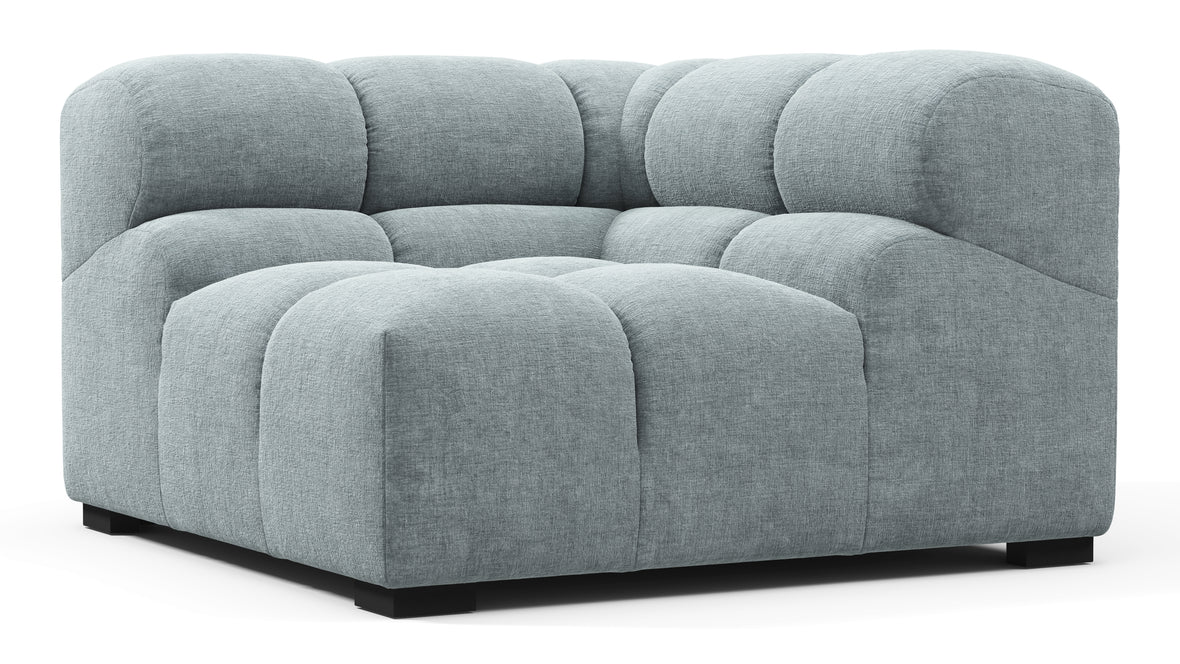 Tufty - Tufty Module, Right Corner, Cerulean Chenille