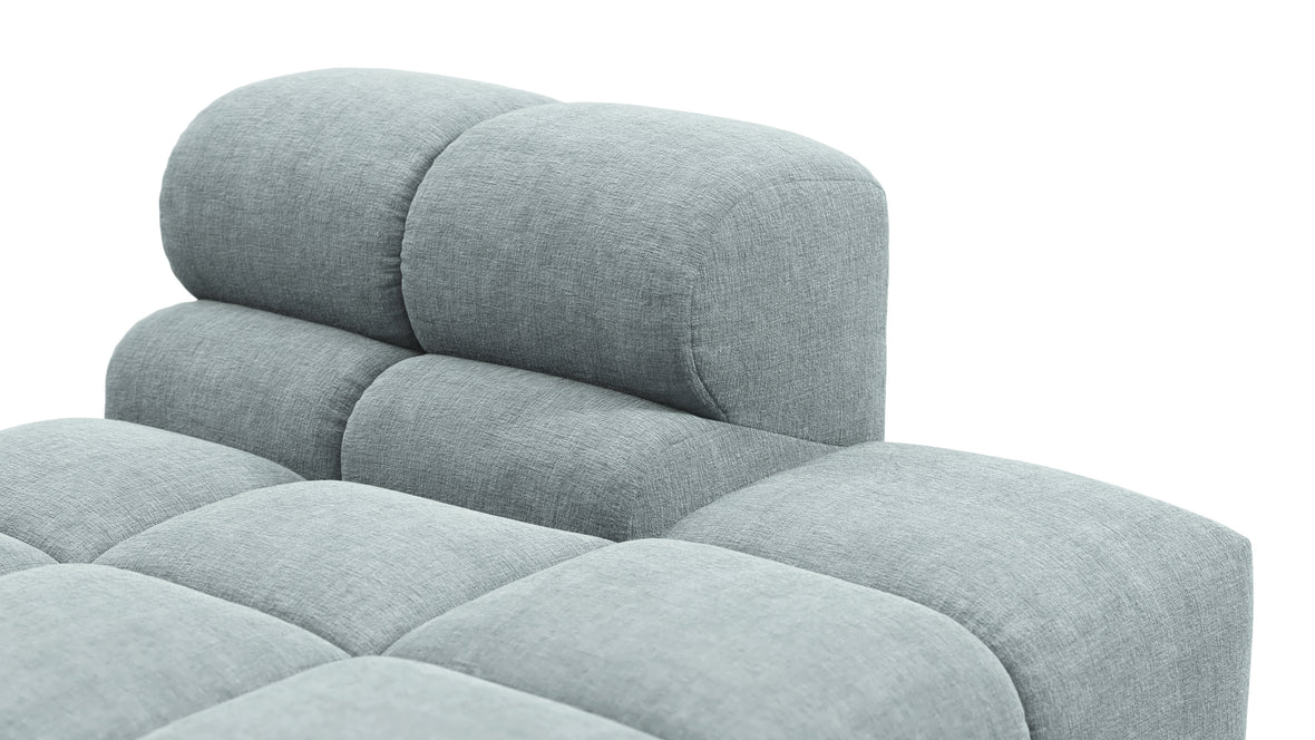 Tufty - Tufty Module, Right End, Armless, Cerulean Chenille