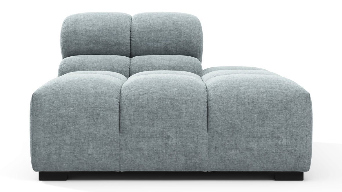 Tufty - Tufty Module, Right End, Armless, Cerulean Chenille