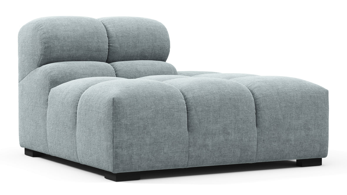 Tufty - Tufty Module, Right End, Armless, Cerulean Chenille