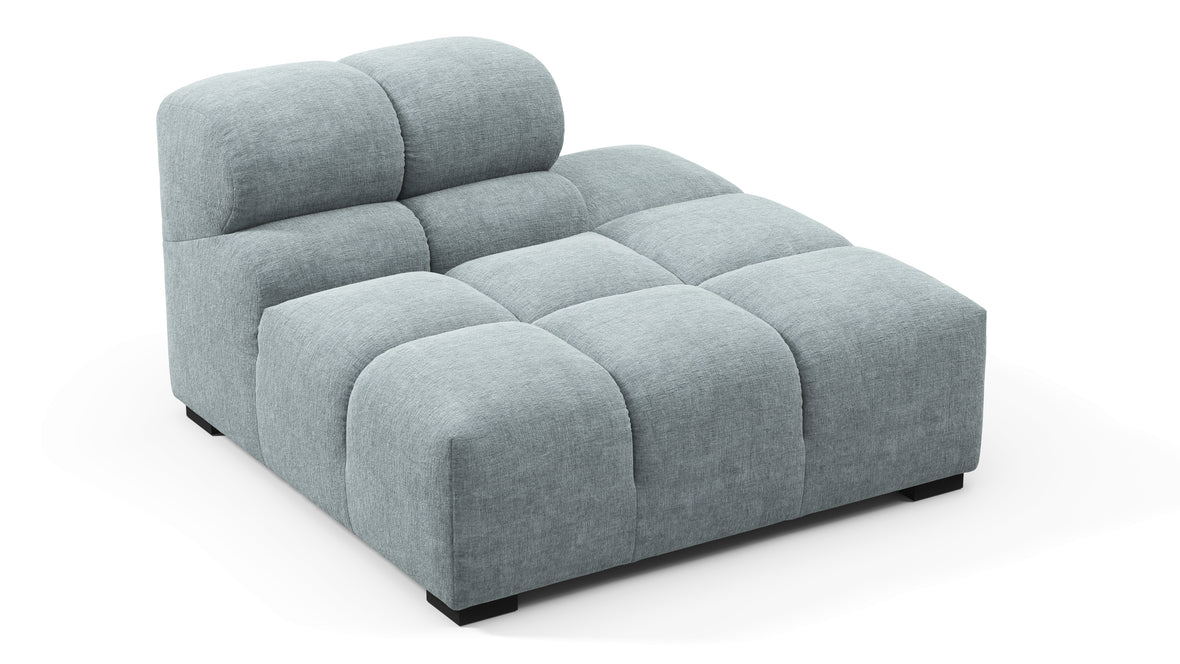 Tufty - Tufty Module, Right End, Armless, Cerulean Chenille