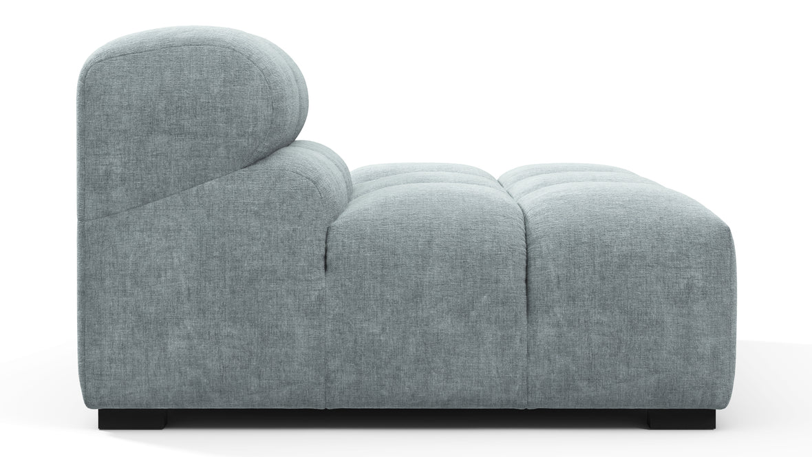 Tufty - Tufty Module, Right End, Armless, Cerulean Chenille