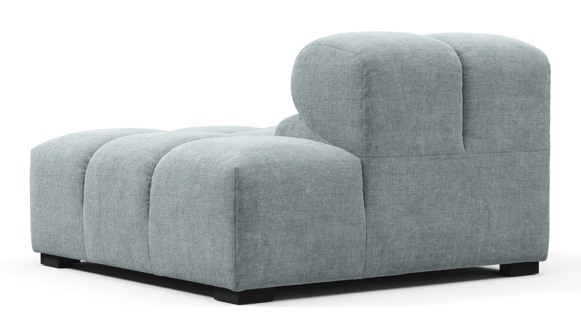 Tufty - Tufty Module, Right End, Armless, Cerulean Chenille