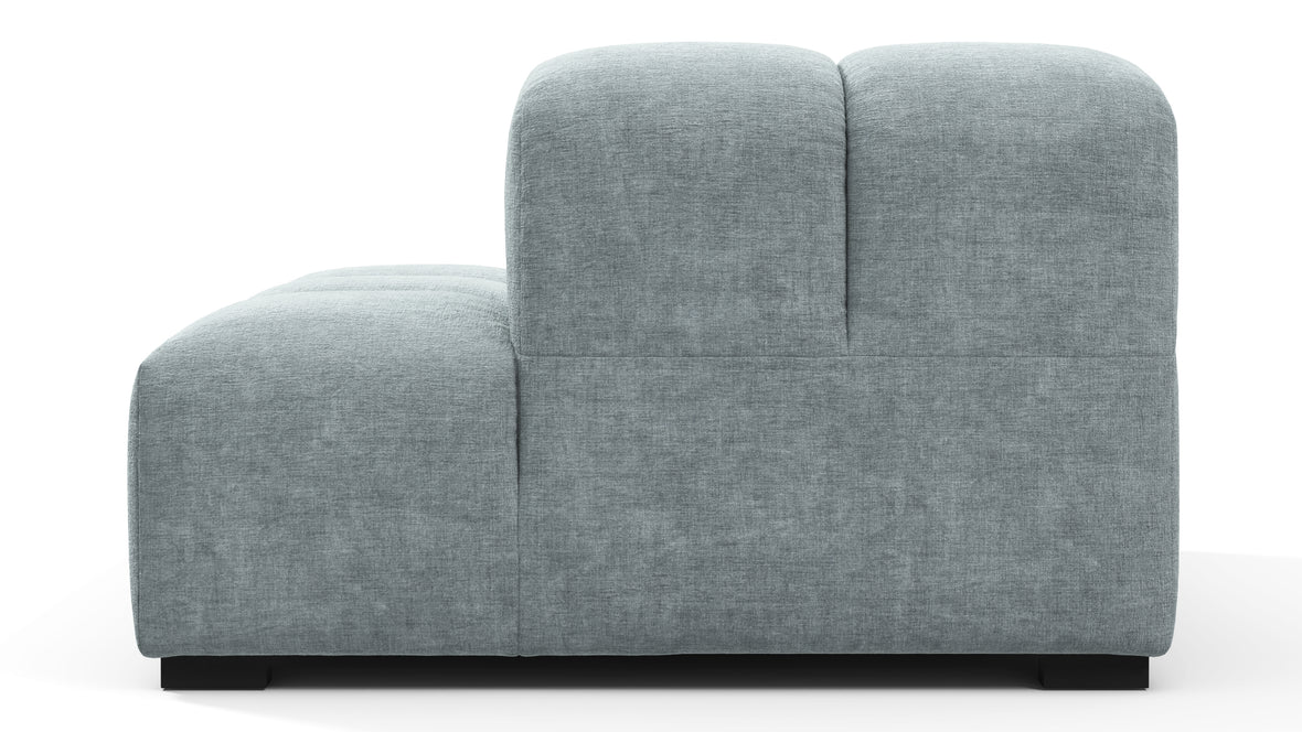 Tufty - Tufty Module, Right End, Armless, Cerulean Chenille