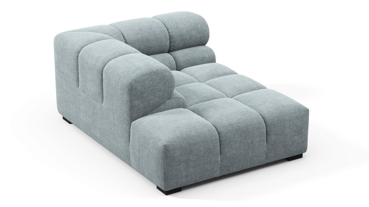 Tufty - Tufty Module, Left Corner Half, Cerulean Chenille