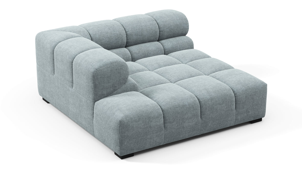 Tufty - Tufty Module, Deep Left Corner Half, Cerulean Chenille