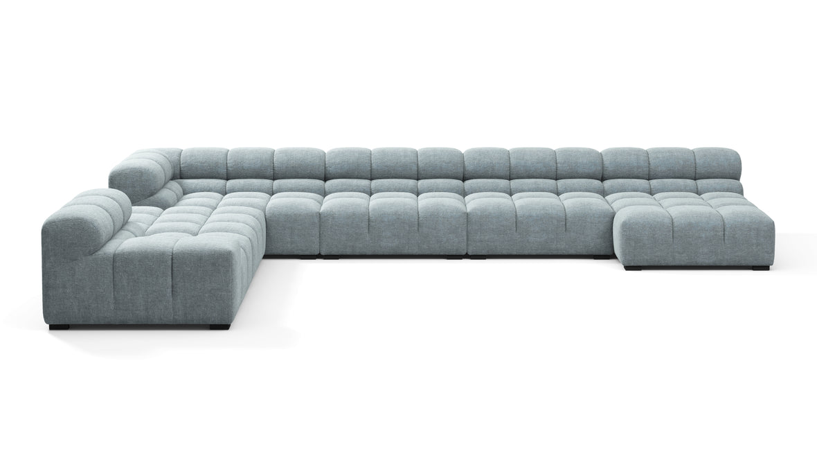 Tufty - Tufty Sectional, Extra Large Left Corner, Cerulean Chenille