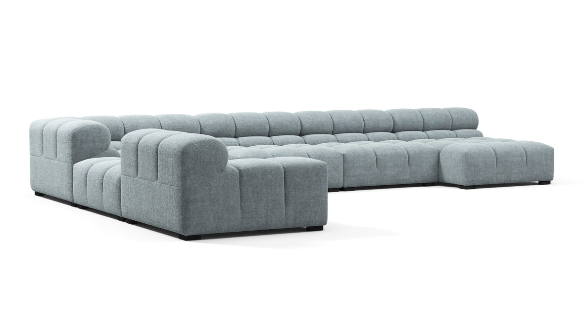 Tufty - Tufty Sectional, Extra Large Left Corner, Cerulean Chenille