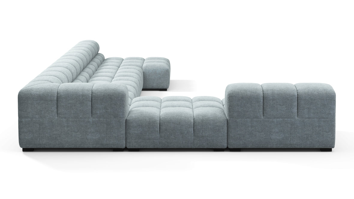 Tufty - Tufty Sectional, Extra Large Left Corner, Cerulean Chenille