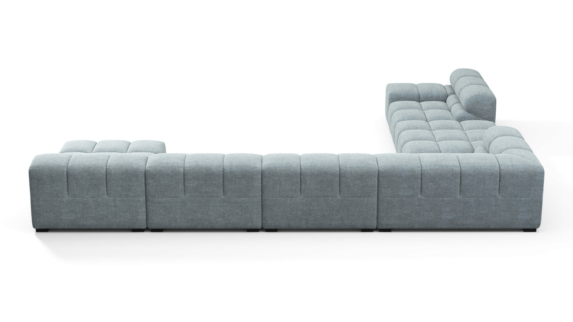 Tufty - Tufty Sectional, Extra Large Left Corner, Cerulean Chenille