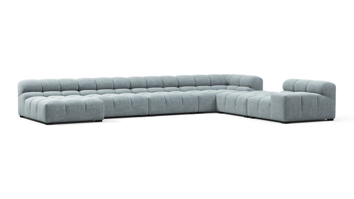 Tufty - Tufty Sectional, Extra Large Right Corner, Cerulean Chenille