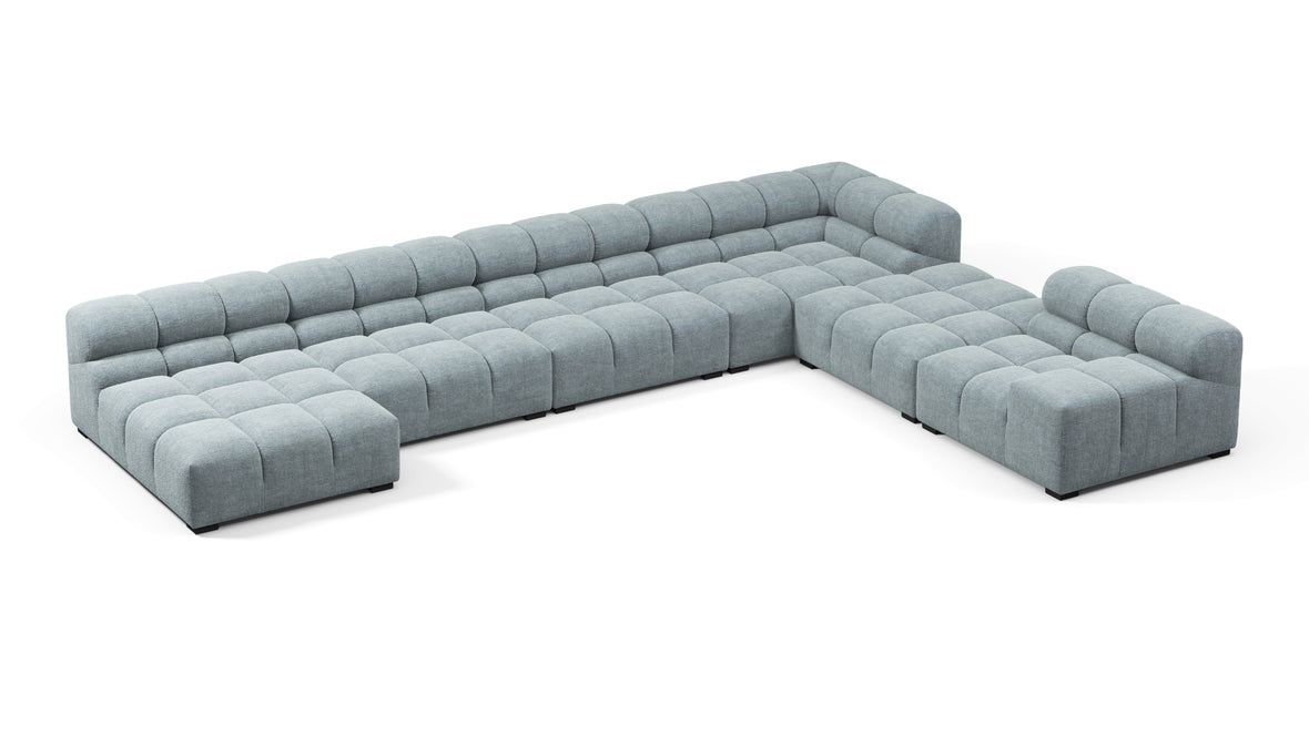 Tufty - Tufty Sectional, Extra Large Right Corner, Cerulean Chenille
