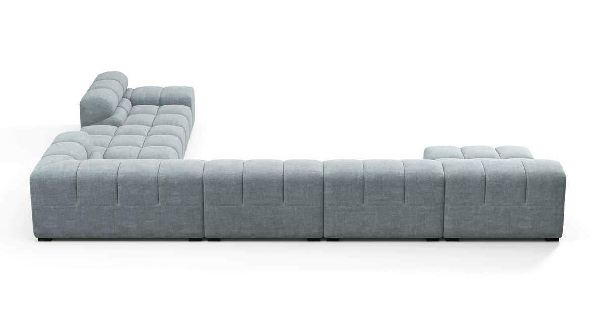 Tufty - Tufty Sectional, Extra Large Right Corner, Cerulean Chenille