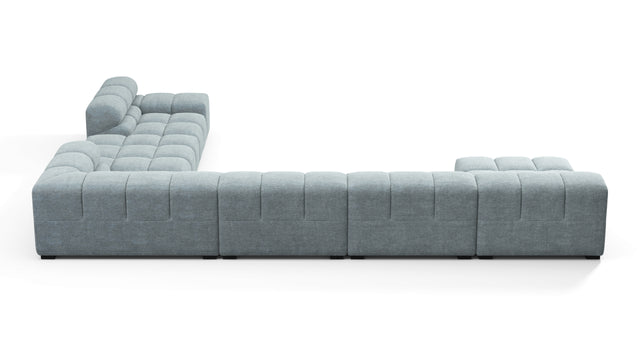 Tufty - Tufty Sectional, Extra Large Right Corner, Cerulean Chenille