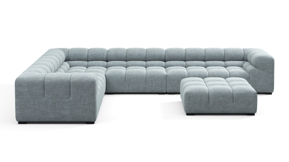 Tufty - Tufty Sectional, Large Left Corner, Cerulean Chenille