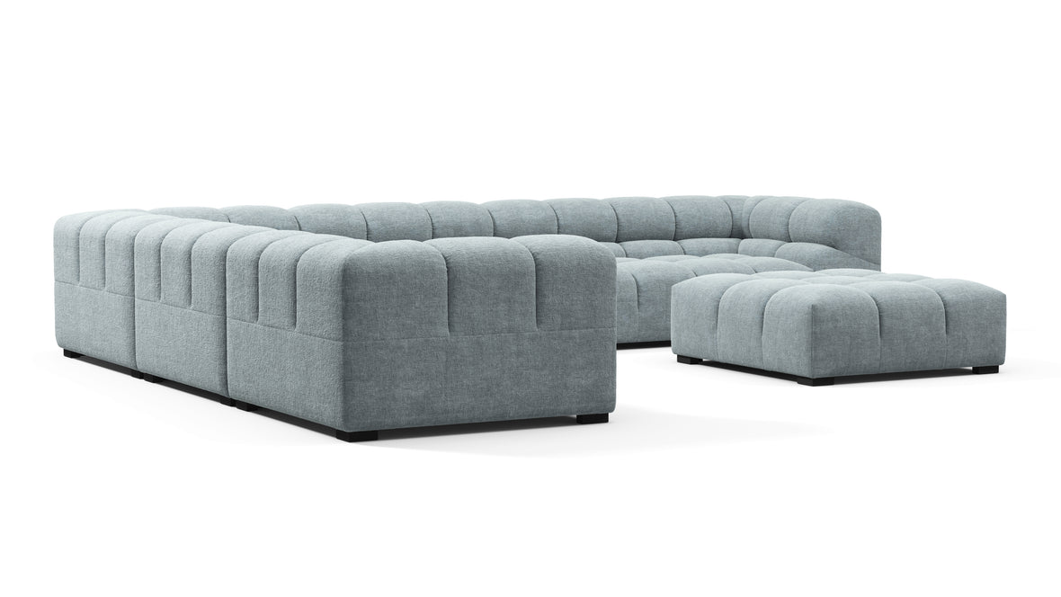 Tufty - Tufty Sectional, Large Left Corner, Cerulean Chenille