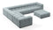 Tufty - Tufty Sectional, Large Left Corner, Cerulean Chenille
