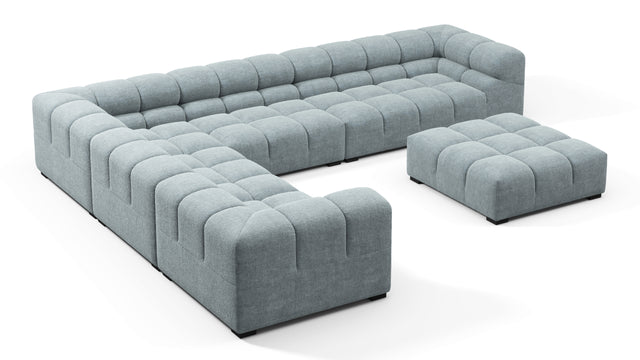 Tufty - Tufty Sectional, Large Left Corner, Cerulean Chenille