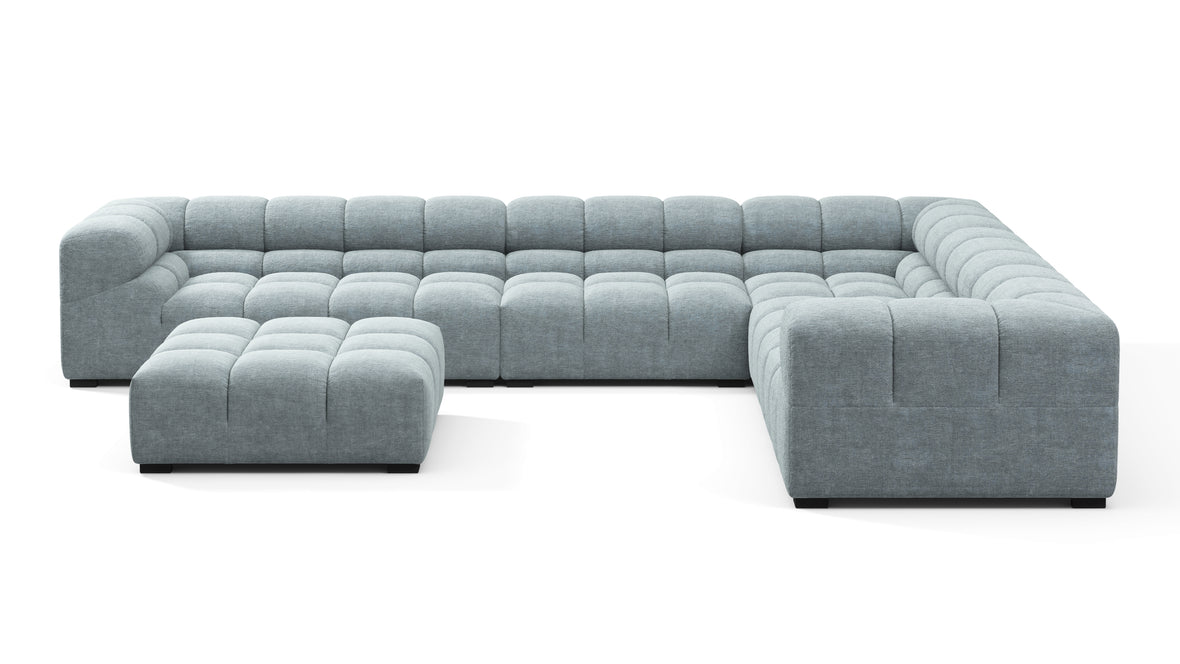 Tufty - Tufty Sectional, Large Right Corner, Cerulean Chenille