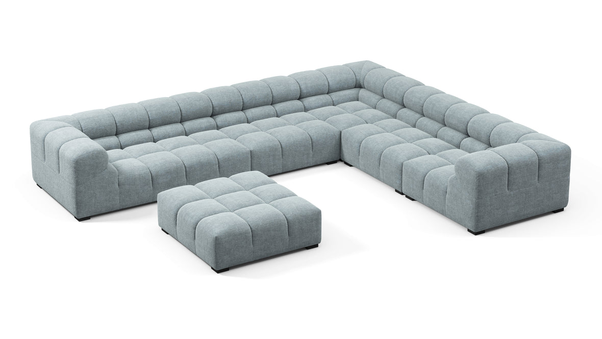 Tufty - Tufty Sectional, Large Right Corner, Cerulean Chenille