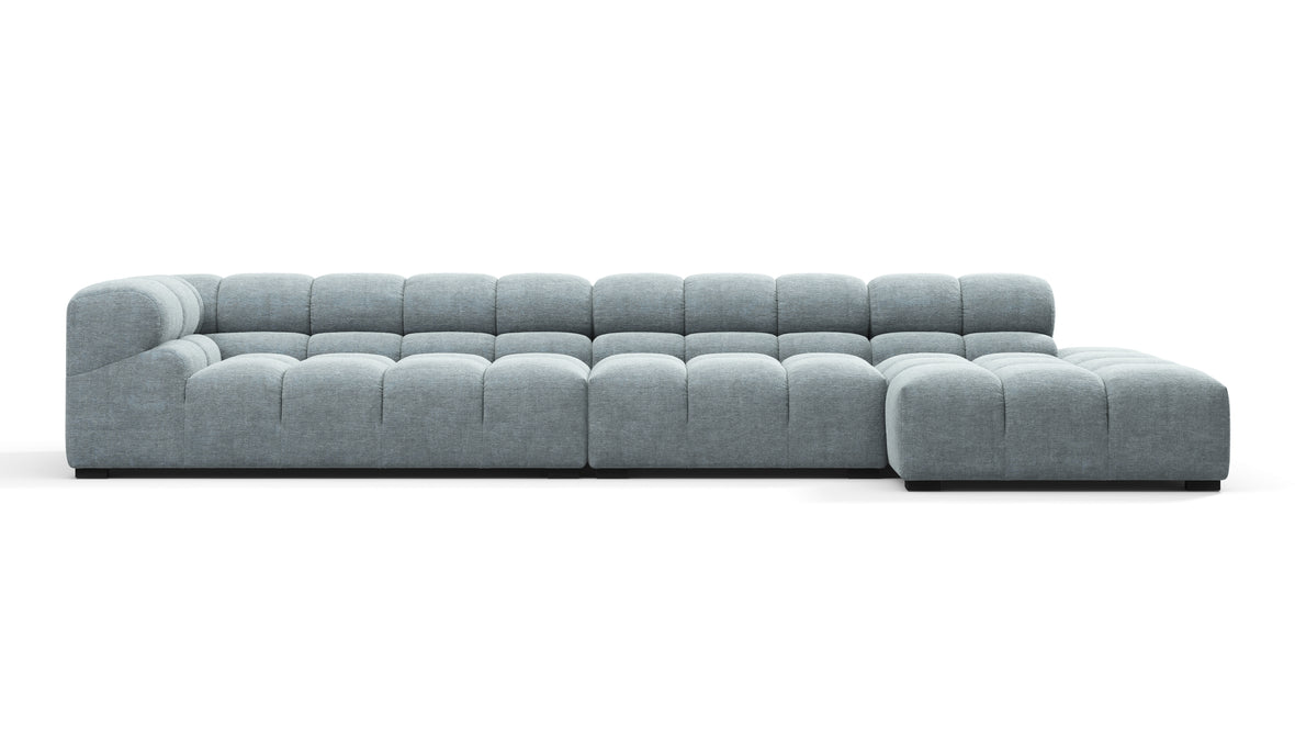 Tufty - Tufty Sectional, Large, Right Chaise, Cerulean Chenille
