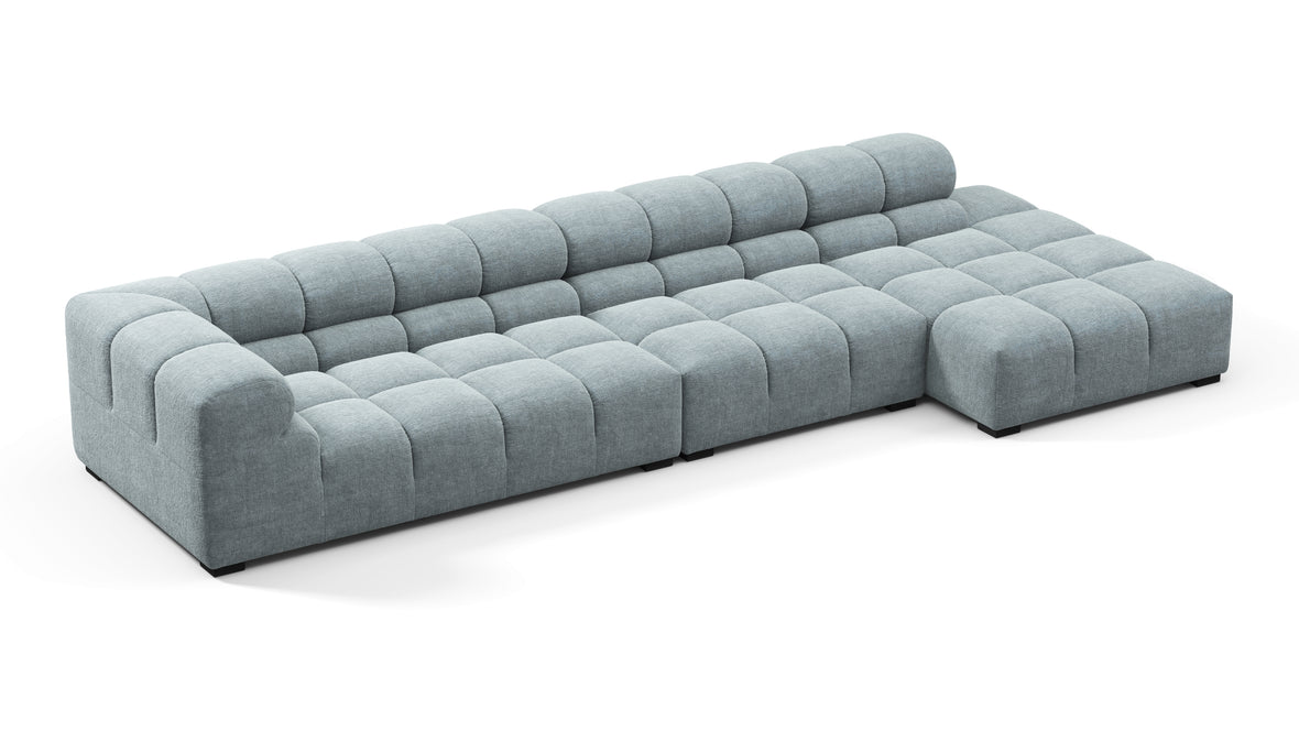 Tufty - Tufty Sectional, Large, Right Chaise, Cerulean Chenille