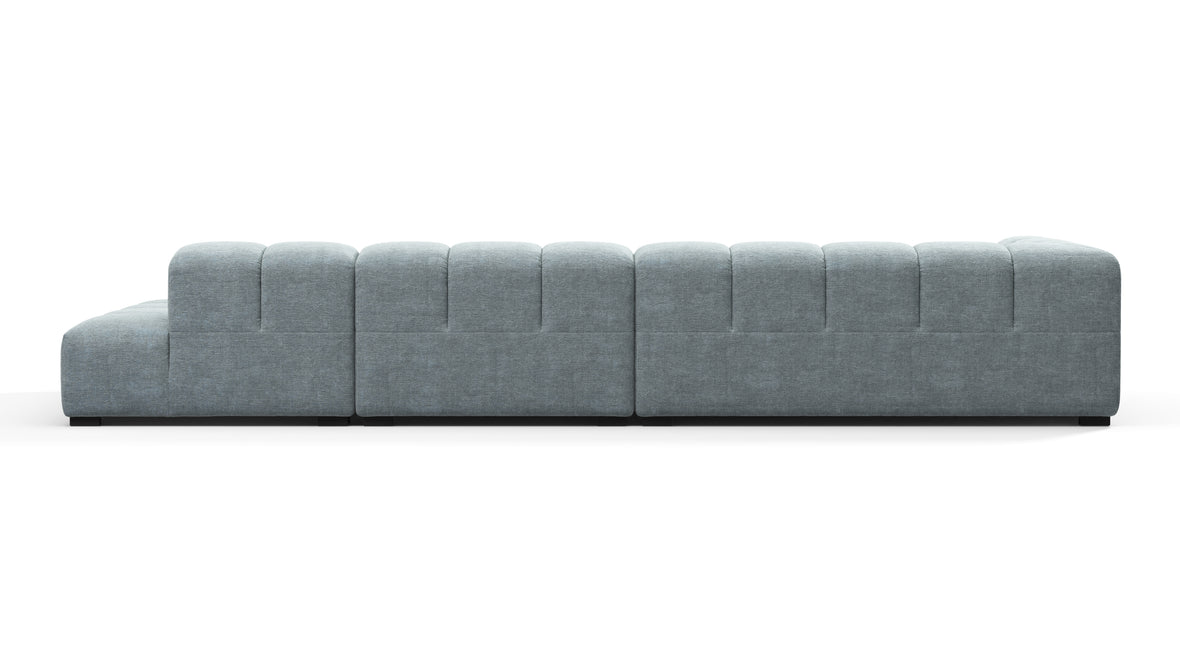 Tufty - Tufty Sectional, Large, Right Chaise, Cerulean Chenille
