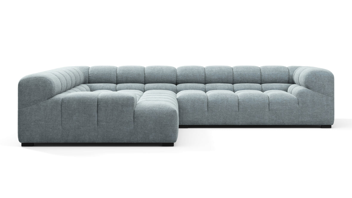 Tufty - Tufty Sectional, Left Corner, Cerulean Chenille