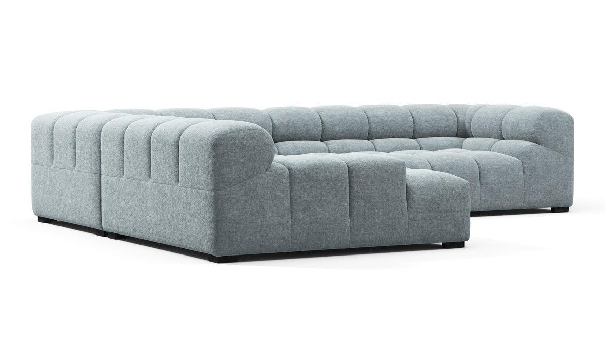 Tufty - Tufty Sectional, Left Corner, Cerulean Chenille