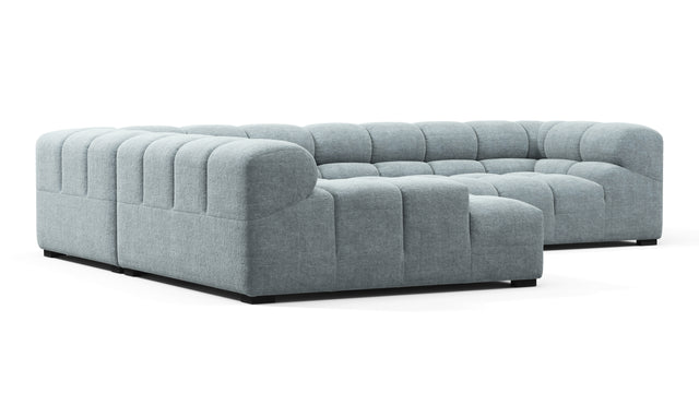 Tufty - Tufty Sectional, Left Corner, Cerulean Chenille