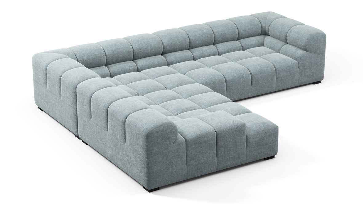 Tufty - Tufty Sectional, Left Corner, Cerulean Chenille
