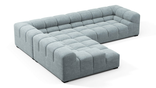 Tufty - Tufty Sectional, Left Corner, Cerulean Chenille