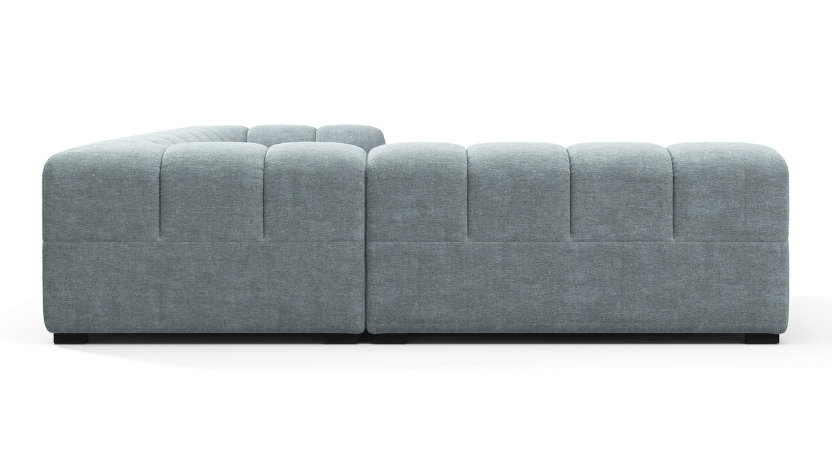Tufty - Tufty Sectional, Left Corner, Cerulean Chenille