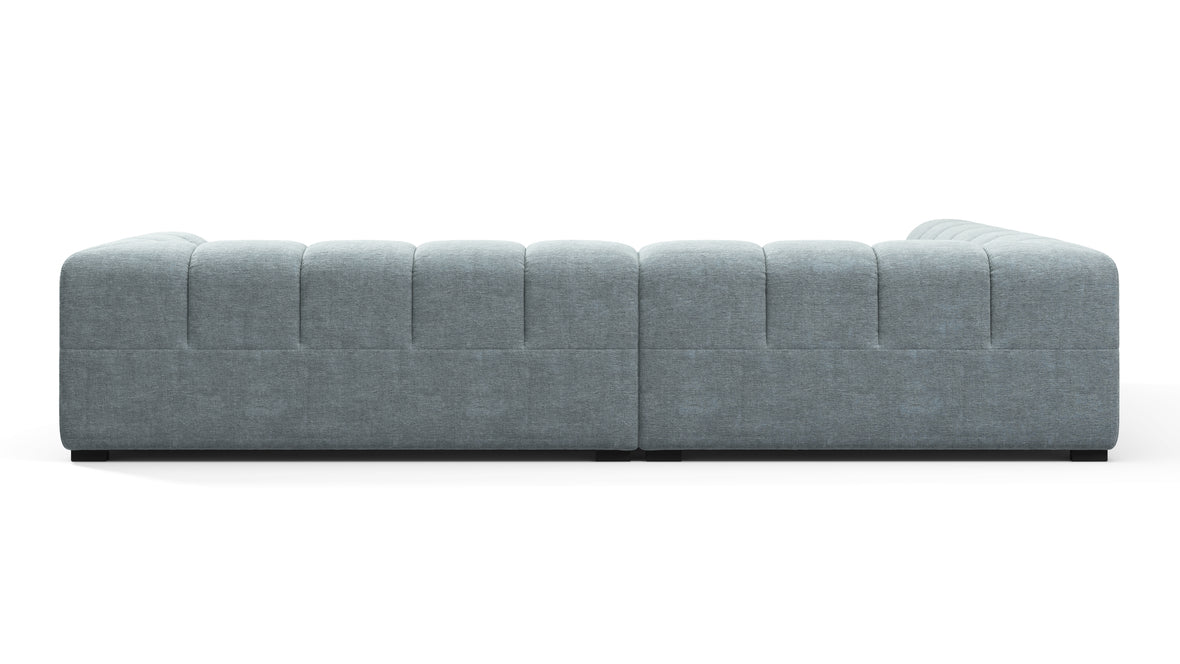Tufty - Tufty Sectional, Left Corner, Cerulean Chenille