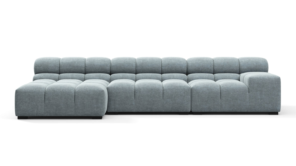 Tufty - Tufty Sectional, Small, Left Chaise, Cerulean Chenille
