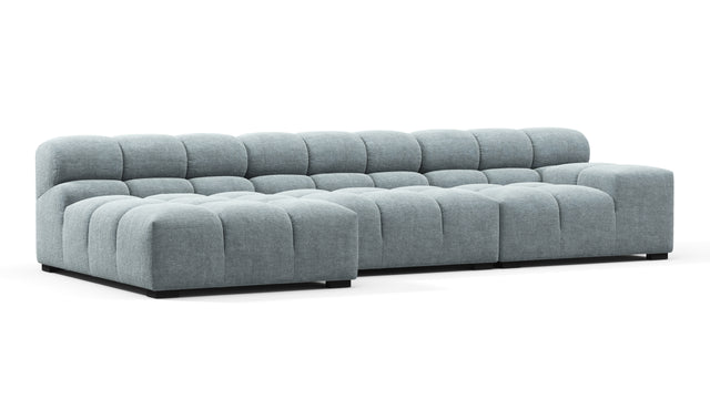 Tufty - Tufty Sectional, Small, Left Chaise, Cerulean Chenille