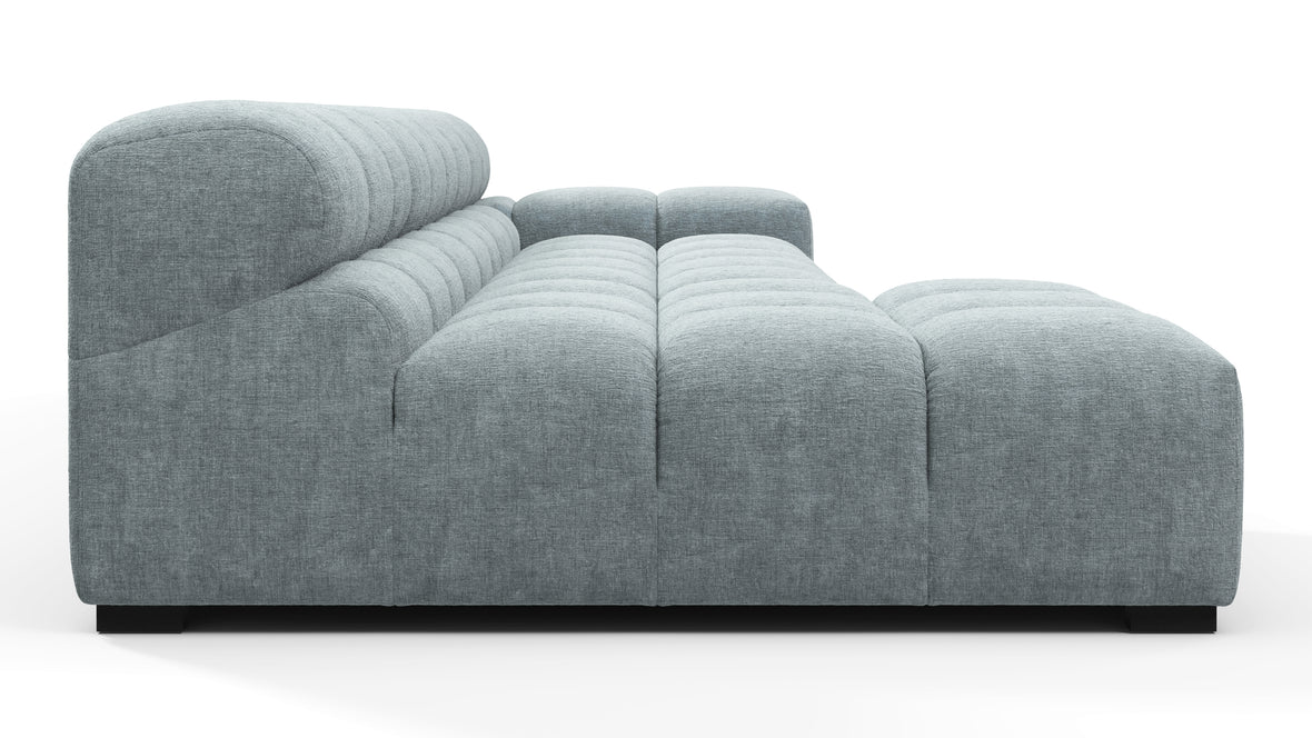 Tufty - Tufty Sectional, Small, Left Chaise, Cerulean Chenille