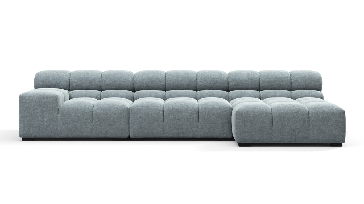 Tufty - Tufty Sectional, Small, Right Chaise, Cerulean Chenille