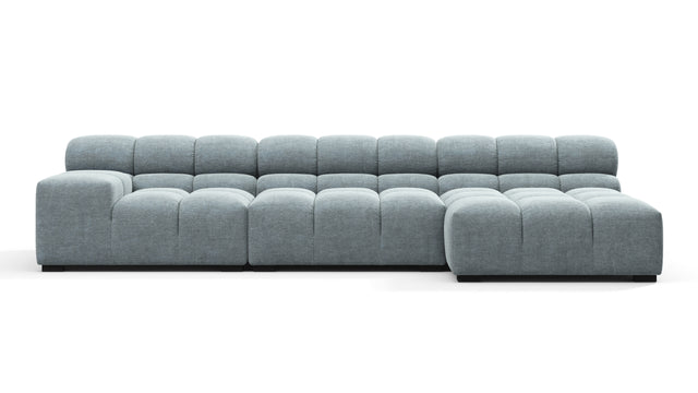 Tufty - Tufty Sectional, Small, Right Chaise, Cerulean Chenille